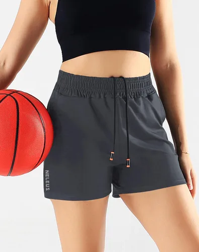 Miniatura 4 de NELEUS Pantalones cortos de correr ligeros para mujer, pantalones cortos atléticos de entrenamiento para yoga con bolsillo