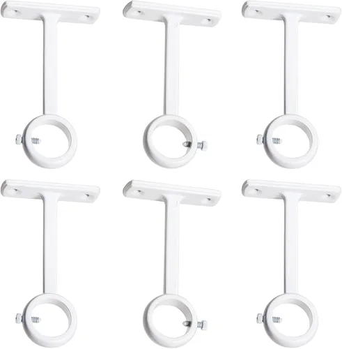 Miniatura 13 de KXLife Soporte de barra de cortina para montaje en techo, soporte resistente para montaje en techo o pared (juego de 2, níquel)