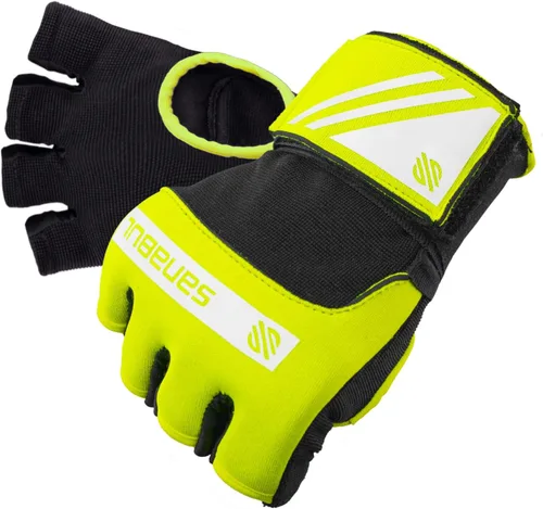 Sanabul Vendas de mano de boxeo de gel para hombres y mujeres Muay Thai MMA Kickboxing Quick Wraps Guantes interiores de boxeo Protección de Verde