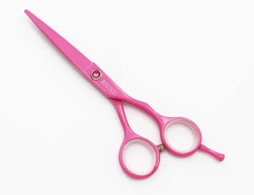 Miniatura 2 de ROCOCO Tijeras profesionales de corte de pelo rosa de 5.5 pulgadas y tijeras de adelgazamiento del cabello con maquinilla de afeitar para peluquería