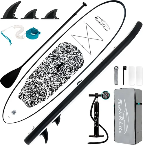 Miniatura 16 de FEATH-R-LITE Tabla de paddle surf inflable ultraligera de 10 pies x 30 pulgadas/10 pies 6 pulgadas x 33 pulgadas, para todos los niveles