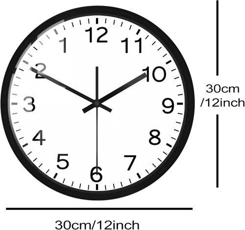 Miniatura 2 de Reloj de pared con marco de metal y cubierta de cristal, reloj de pared analógico redondo y inverso, funciona con pilas, para sala de estar