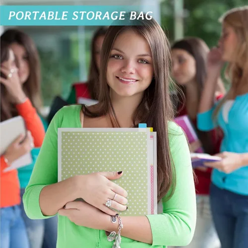 Miniatura 6 de Caydo Organizador de Almacenamiento de Papel para Álbum de Recortes con 60 Pestañas de Índice Adhesivas, Paquete de 10 Bolsas de Almacenamiento
