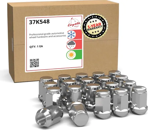 Miniatura 22 de Wheel Accessories Parts 20 tuercas de llanta M14x1.5 14x1.5 rosca OEM estilo fábrica 1.65" largo negro 7/8" 0.866 in hexagonal para Jeep Wrangler