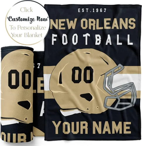 Miniatura 98 de Manta personalizada para fanáticos del fútbol americano – Se envía al día siguiente – Hecha en Estados Unidos – Manta de vellón personalizada