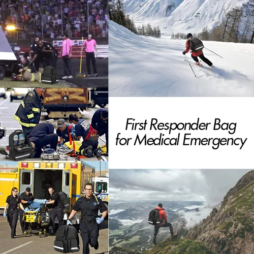 Miniatura 6 de Trunab Bolsa de primeros auxilios para trauma, mochila vacía, kits de emergencia médica, paquete de bolsa de salto para emergencias médicas, EMS