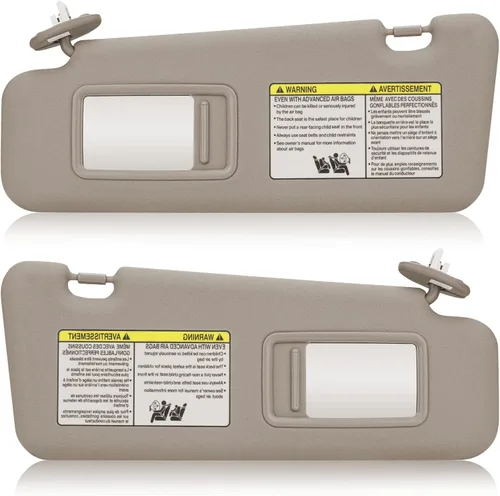 Miniatura 12 de TadaMark Visera solar derecha del lado del pasajero para Toyota Highlander 2008 2009 2010 2011 2012 2013 gris con luz de repuesto # 74320-0E050-B0