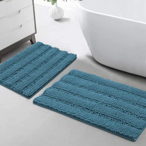 Miniatura 163 de Turquoize Alfombras de Baño de Chenilla Peludas Alfombra de Baño Antideslizante Gruesas Alfombras Peludas para Baño Chenilla Juego de Alfombra