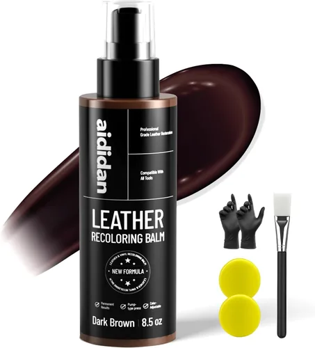 Miniatura 9 de Bálsamo recolorante de cuero negro, restaurador de color y pintura de sofá de 8.5 onzas, renovación de color desteñido y reparación, kit de bálsamo