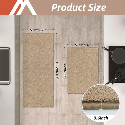 Miniatura 2 de COSY HOMEER Alfombras suaves de cocina [2 piezas] para el frente del fregadero súper absorbentes, tapetes y tapetes de cocina de 20 x 30 pulgadas/20