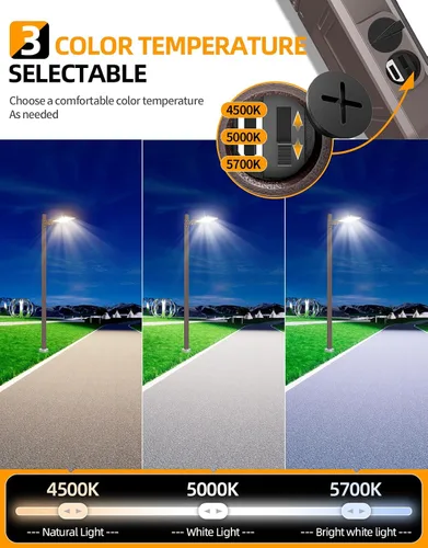 Miniatura 5 de Luz LED de estacionamiento de 150 W, 120 W, 90 W, ajustable, con certificación UL, 5700 K, 5000 K, 4500 K, sintonizable, 22500 lm luz comercial