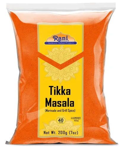 Rani Tikka Masala Indian 7-Spice Blend 7 oz (200g) ~ Todo natural | Sin sal | Vegano | Sin colores | Apto para gluten | Sin OMG | Kosher | Origen