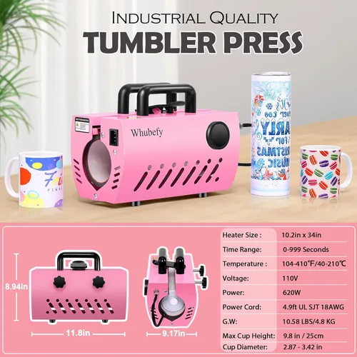 Miniatura 6 de Prensa de calor para vasos, máquina de sublimación de prensa para tazas de 30 onzas, 20 onzas, 16 onzas, 11 onzas, vasos delgados de vidrio