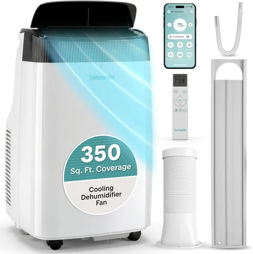 Miniatura 11 de SereneLife - Pequeño aire acondicionado portátil de 14,000 BTU con deshumidificador incorporado - Unidad de aire acondicionado portátil