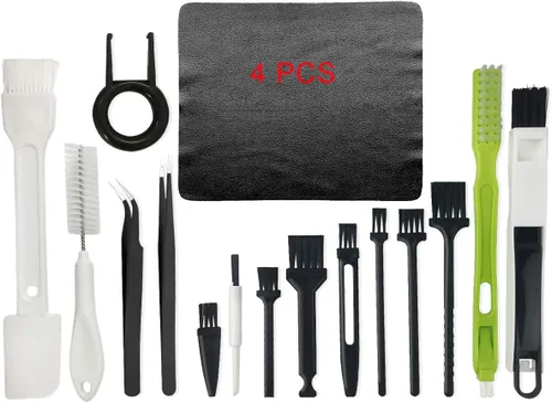Kit de limpieza para computadora, 19 en 1, cepillos multiusos antiestáticos, cepillos para ropa, impresora de computadora, ventana de reproductor de