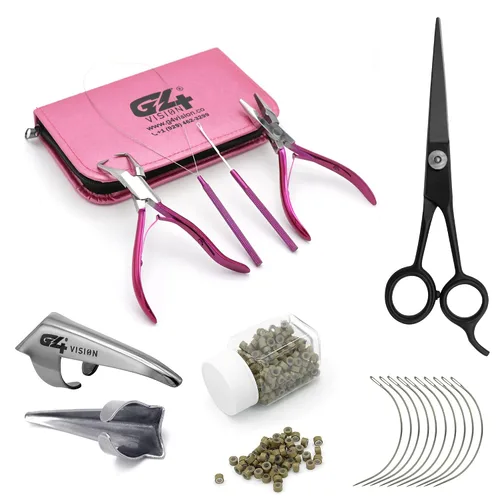 Miniatura 9 de Kit de herramientas profesionales para extensiones de cabello y cuentas, juego de alicates para quitar cuentas (4 piezas) I-Link Micro Ring Loop