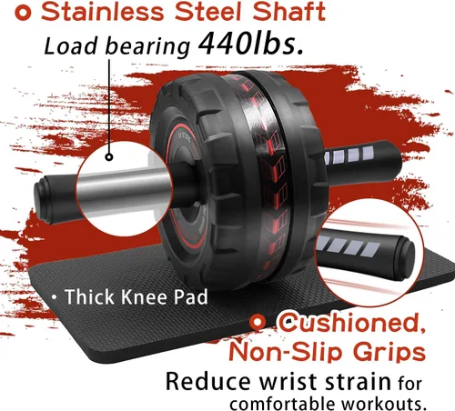 Miniatura 4 de Ab Roller Wheel,Stable Wide Wheel For Beginner,Men,Women,Abs & Core Workout Equipment For Home Gym With Knee Pad,Abdominal Wheel For Full-Body Rueda