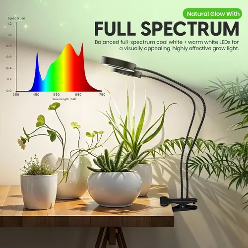 Miniatura 5 de OSANI Luz de crecimiento de brazo largo de cuello de cisne de 24 pulgadas, cobertura de 48 pulgadas, luces LED de espectro completo de 6000 K