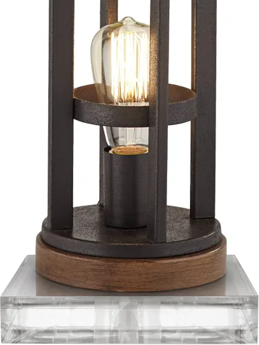 Miniatura 20 de Franklin Iron Works Lucas - Juego de 2 lámparas de mesa occidentales de 26 pulgadas de alto con puerto de carga USB y luz nocturna, pantalla LED