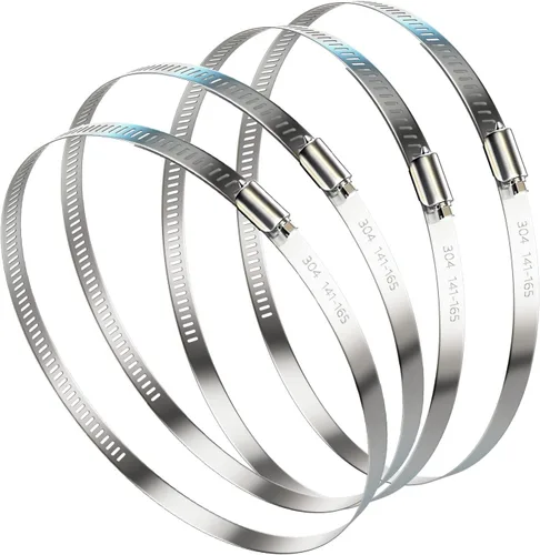 Miniatura 8 de NEBURORA Abrazadera de manguera de 3 pulgadas ajustable de acero inoxidable 304, paquete de 4 abrazaderas de engranaje helicoidal de 2.4 a 3.2