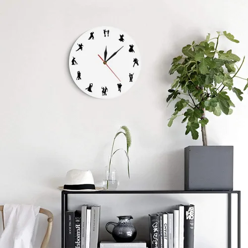 Miniatura 6 de The Geeky Days Reloj de pared para bailar y bailar en silencio, sin tictac, para parejas, regalo para amantes de la danza, bailarines sociales
