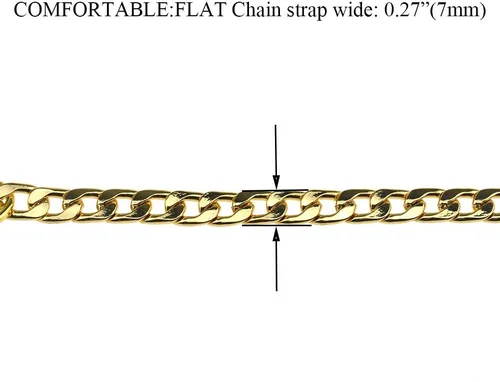 Miniatura 2 de HAHIYO Mini Pochette - Correa de cadena fina y ancha de 0.276 in para LV de 7.9 pulgadas de largo, 7.9 pulgadas de grosor, 0.102 in, oro amarillo