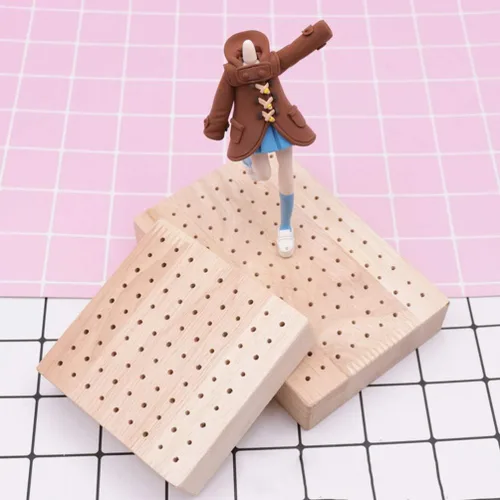 Miniatura 2 de Tablero de clavijas de madera, figuras cuadradas de arcilla, estante de exhibición, soporte para piruletas, soporte para brochetas de alimentos