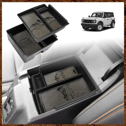 Miniatura 10 de TripleAliners Organizador de consola central Compatible con Ford Bronco 2021-2024 (No para Sport) Accesorios Bronco Caja de almacenamiento