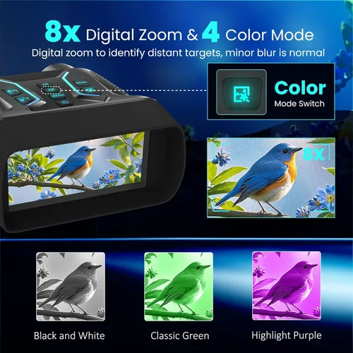Miniatura 6 de Prismáticos de visión nocturna para adultos y niños - Cámara de gafas de visión nocturna infrarroja con pantalla de 4.5'' con estuche, video 4K