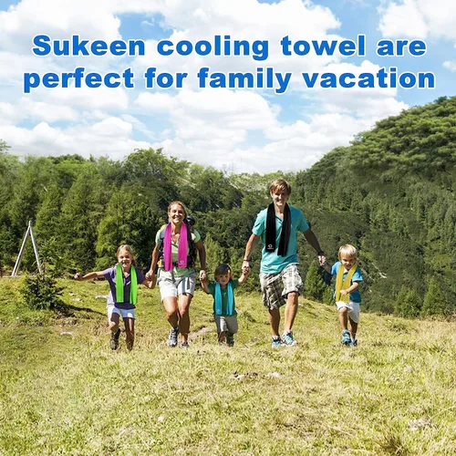 Miniatura 8 de Sukeen Paquete de 4 toallas refrescantes (40 x 12 pulgadas) para cuello y cara, toalla deportiva suave y transpirable, de secado rápido, absorbe