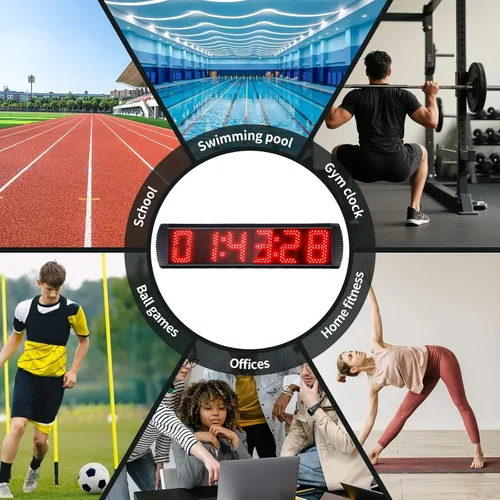 Miniatura 6 de Reloj de carreras LED portátil de 5 pulgadas de alto y 6 dígitos para eventos de carrera, cuenta regresiva/arriba, temporizador digital de carrera
