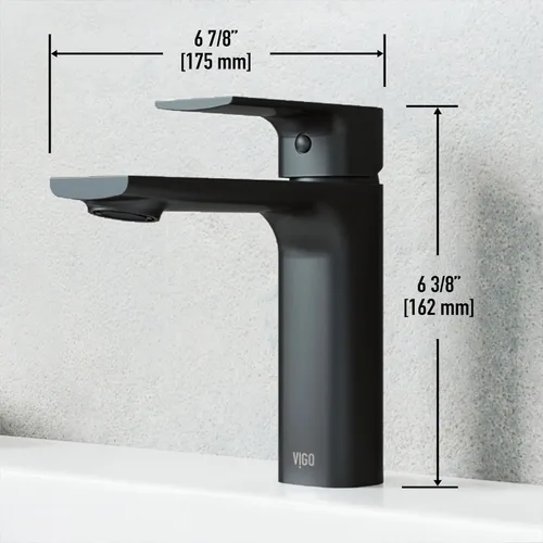 Miniatura 4 de VIGO Davidson VG01043MB - Grifo de baño de un solo mango de 6 pulgadas de alto, color negro mate