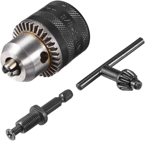 Miniatura 3 de uxcell Mandriles de taladro, 3/8-24UNF roscado de 0.059-0.394 in de capacidad con llave de mandril para taladro inalámbrico con cable de impacto