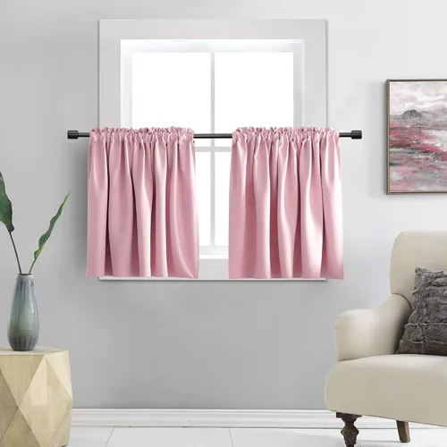 Miniatura 18 de DONREN - Cortinas blackout de 2 paneles con bolsillo para cortinero Negro