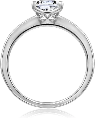 Miniatura 5 de Tienda Collection Platinum or Gold plated Sterling Silver Princess-Cut Solitaire Ring made with Infinite Elements Cubic Zirconia