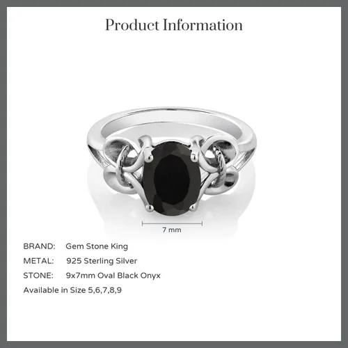 Miniatura 114 de Gem Stone King Anillo de compromiso ovalado con piedra natal para mujer, plata de ley 925, ovalado de 0.354 x 0.276 in, anillo de compromiso