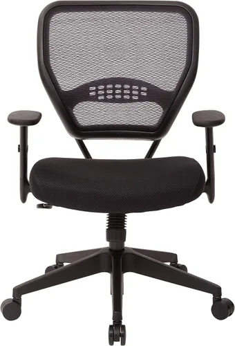 Miniatura 4 de Space Seating Serie 55 - Silla de escritorio de oficina ajustable con soporte lumbar integrado, malla negra