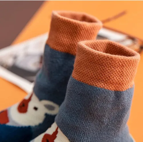 Miniatura 4 de 2 pares de calcetines de bebé antideslizantes de suela suave de goma para bebés