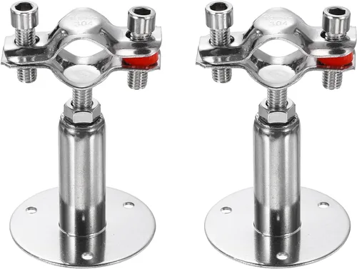 Miniatura 24 de HARFINGTON 2 piezas de montaje en pared de montaje en techo de acero inoxidable 304 abrazadera de soporte de tubo ajustable para tubo OD 1"-1.1