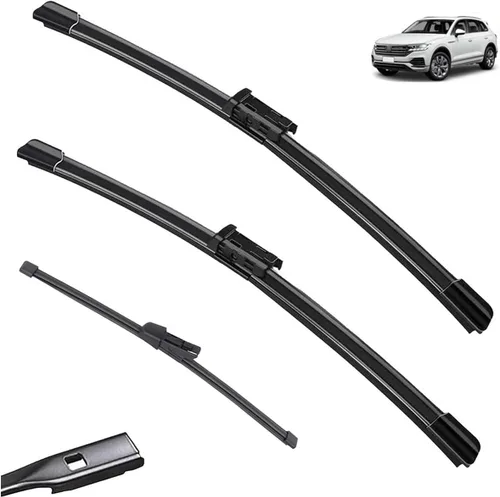 Escobillas de limpiaparabrisas compatibles con VW Touareg CR 2018 2019 2020 2021 2022 2023 CR7 Accesorios para parabrisas delantero y trasero (color