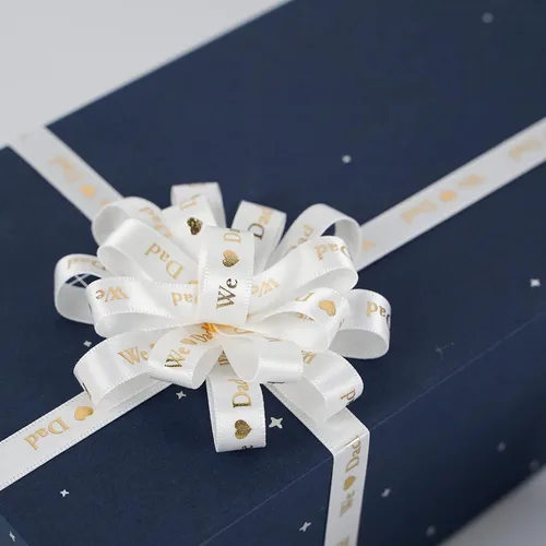 Miniatura 6 de MEEDEE Cinta Feliz Día del Padre Decoraciones del Día del Padre Caja de Regalo Papel de Envolver Decoración Gracias Cinta Fina de Satén Surtido