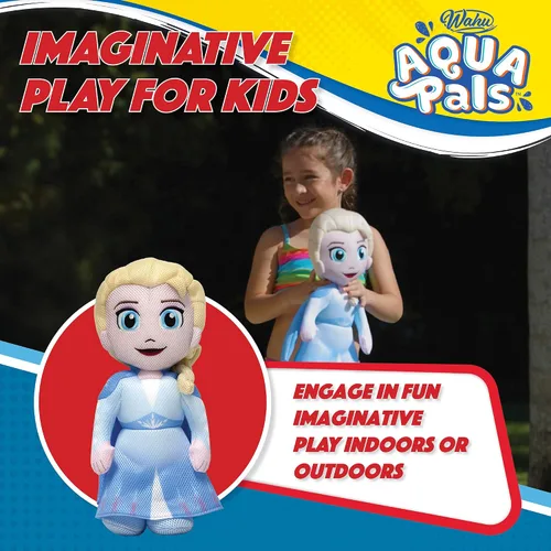 Miniatura 6 de Wahu Aqua Pals Disney Classic Elsa - Juguete de peluche de agua para niños a partir de 2 años, de secado rápido, impermeable, juguete de peluche