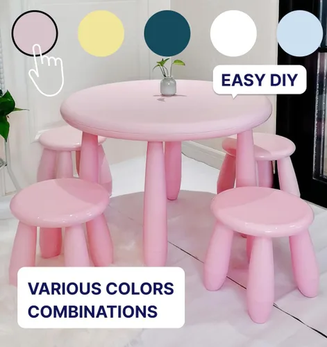 Miniatura 6 de Silla azul para mesa para niños, respaldo de plástico PP, silla para niños de 1, 2, 3, 4, 5, 6, fomenta la concentración y la seguridad