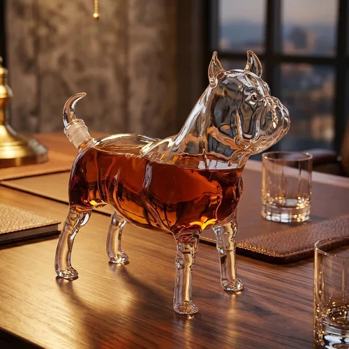 Miniatura 6 de French Bulldog & Pug - Decantador de whisky (16.9 fl oz) Jarra de vino, escocés y licor en forma de animal de primera calidad Utensilios de bar