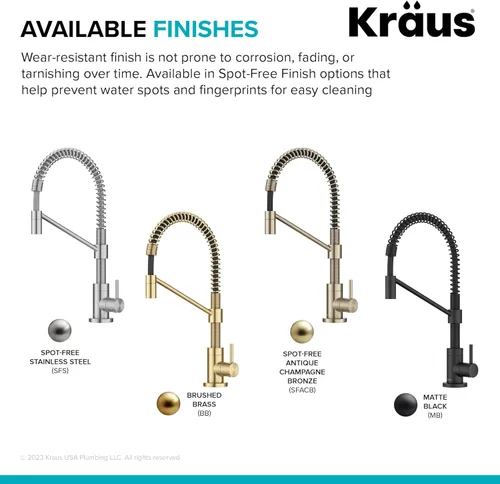 Miniatura 14 de KRAUS Bolden Grifo de filtro de agua potable de una sola manija para ósmosis inversa o sistema de filtración de agua en bronce champán antiguo sin
