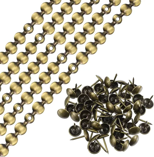 Miniatura 6 de uxcell 10 tiras de tachuelas de tapicería, adornos decorativos brillantes de 3.3 ft para sofá, cabecero, silla, muebles con clavos de tapicería