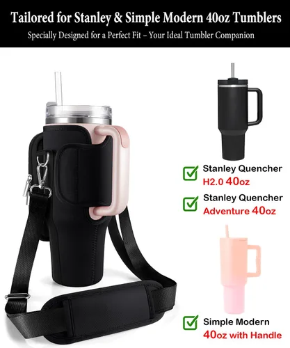 Miniatura 2 de Bolsa de transporte con bolsillo para teléfono para vaso Stanley de 40 onzas con asa y vaso Simple Modern de 40 onzas - Funda tipo bandolera