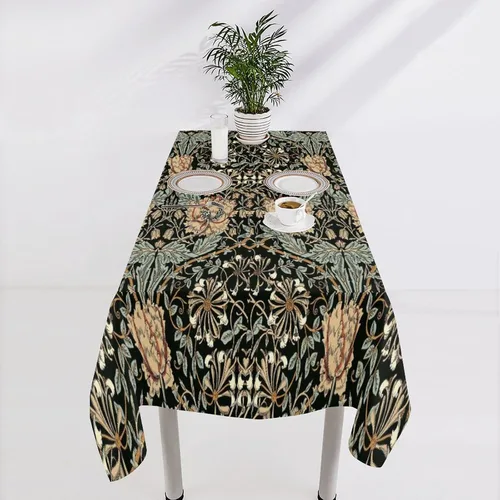 Miniatura 100 de Mantel Floral Retro de Pájaros, Diseño Original Bohemio William Morris Estampado Cubierta de Mesa para Hogar Picnic Fiesta Comedor Cocina William