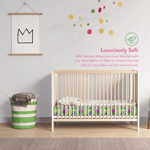 Miniatura 3 de Tafts Sábanas bajeras 100% viscosa para cuna, niñas, niños y unisex, bolsillo profundo de 8 pulgadas, colchón estándar para cuna y niño pequeño