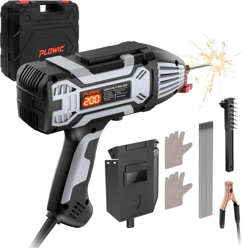 Miniatura 9 de Máquina de soldadura portátil de 110 V, soldador de mano portátil con inversor IGBT 5 ajustes de corriente variable, pistola soldadora eléctrica
